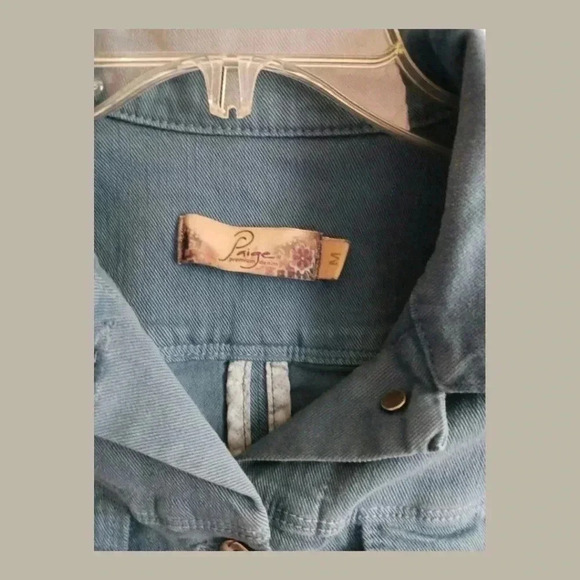 Paige denim jacket teal color size M - Picture 4 of 10